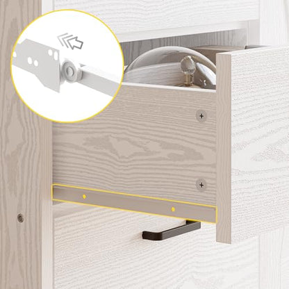 IRONCK Bookshelf with Doors and 3 Drawers 71 in Tall Bookcase with 3-Tier Shelves, Industrial Book Shelf with Storage for Living Room Entrance Hallway Home Office, White - color: White