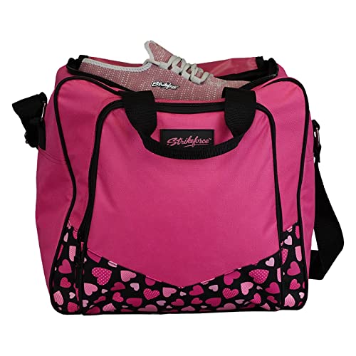 KR Strikeforce Krest Single Bowling Ball Tote Bag Holds One Bowling Ball and Shoes Up to Size 14 - color: Hearts