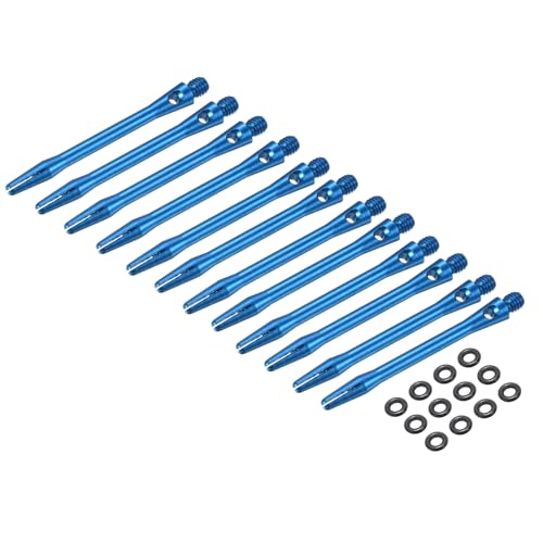 PATIKIL Aluminum Dart Shafts, 2BA Dart Stems Replacement Accessories with Rubber Rings for Steel Tip - color: Sky Blue, size: 48mm