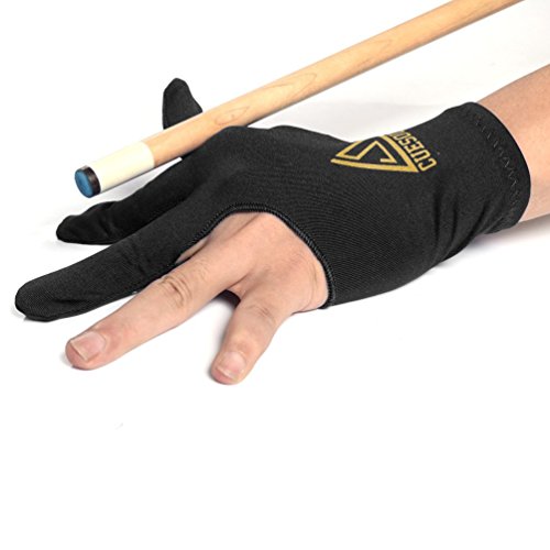 CUESOUL 10pcs/Set 3 Finger Billiards Gloves Pool Cue Gloves - color: Black