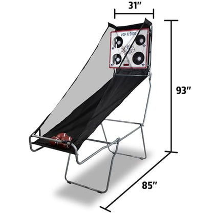 Pop-A-Shot | Official Pop-A-Pass Electronic Arcade Style Football Toss Game | 4 Inflatable Mini Footballs | Foldable, Portable, Tote Bag Included