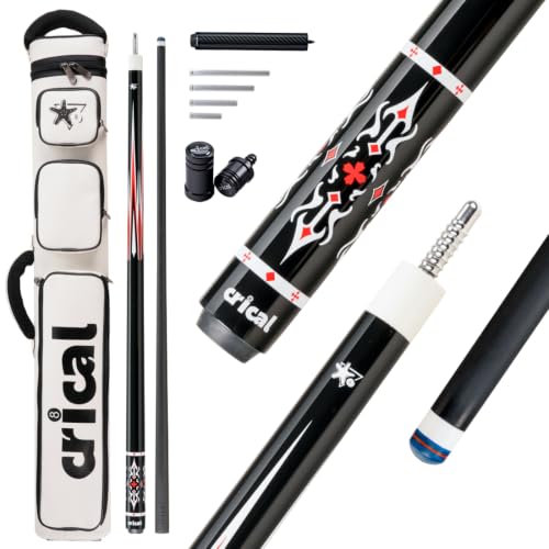 CRICAL 58-Inch Carbon Fiber Pool Cue Set, Low Deflection, 12.5mm Tip | Includes 2x4 hard cue case, cue extension and weight bolts for storage, added reach and custom balance. - color: CL-pro-3-set10