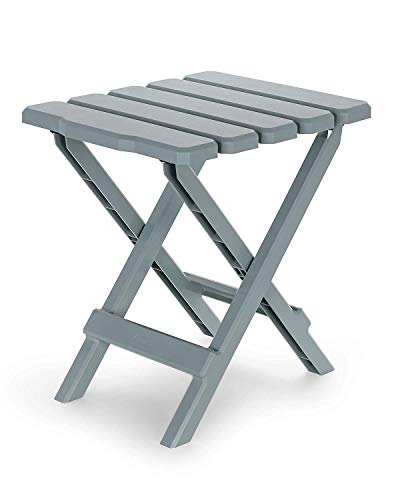 Camco 51682 Gray Regular Adirondack Portable Outdoor Folding Side Table, Perfect For The Beach, Camping, Picnics, Cookouts and More, Weatherproof and Rust Resistant