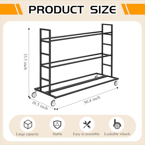 Colingmill Heavy Duty Basketball Rack with Wheels, Multi-Tier Rolling Ball Storage Cart, Sports Equipment Organizer for School, Gym, Club Shoot Training - size: 20ball
