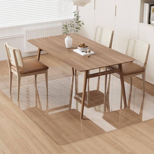 Area Floor Mat for Home, 8'×10' Large Transparent No Slip Waterproof Vinyl Area Rug for Living Room, Spill Resistant Hard Floor Protector Cover, Easy Clean Splat Mat for Under High Chair - color: Transparent, size: 8' x 10' (Rectangular)