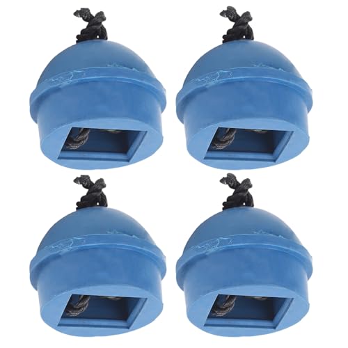4Pcs Pool Chalk Holder, 1.6 x 1.4 x 1.6in Cue Chalk Holder Pool Billiards, Rubber Billiard Chalk Holder with 10.2in Cord for Billiards Professional or Enthusiast, Blue