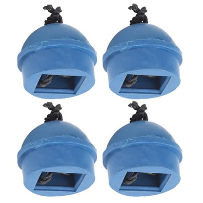 4Pcs Pool Chalk Holder, 1.6 x 1.4 x 1.6in Cue Chalk Holder Pool Billiards, Rubber Billiard Chalk Holder with 10.2in Cord for Billiards Professional or Enthusiast, Blue