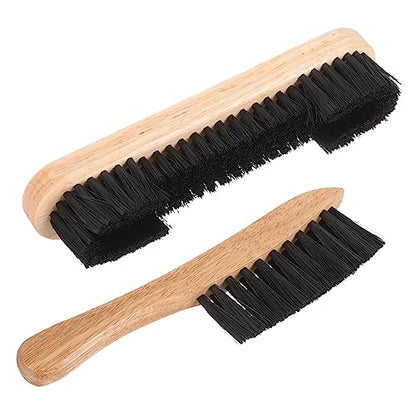 Toyvian 2Pcs Pool Table Cleaning Brush Set Natural Wooden Handle Billiards Felt Cleaner Dust Brush for Billiard Table Accessories