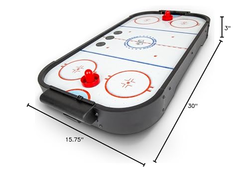 GoSports 30 Inch Table Top Air Hockey Game for Kids - Portable, Battery Operated Game Table - Black - color: Black