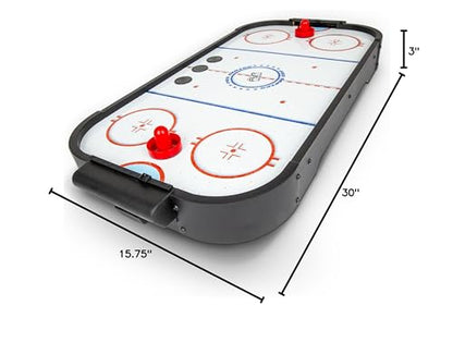 GoSports 30 Inch Table Top Air Hockey Game for Kids - Portable, Battery Operated Game Table - Black - color: Black