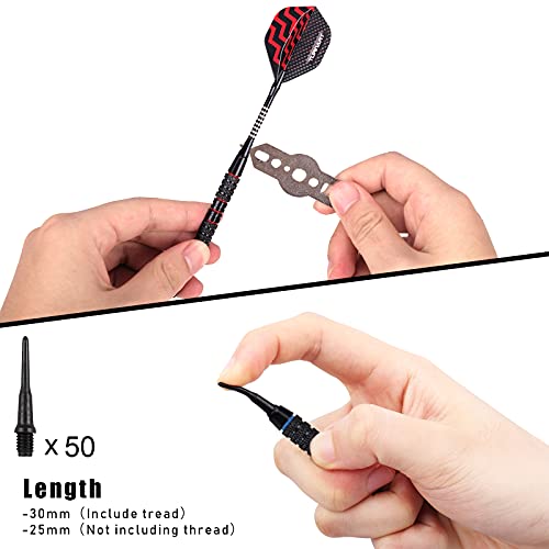 Darts Plastic Tip - Professional Soft Tip Darts Set for Electronic Dartboard 12 Pcs 18 Grams with 50 Extra Tips 24 Flights 2 Flight Protctors and Tool Kit Gift Darts (New)