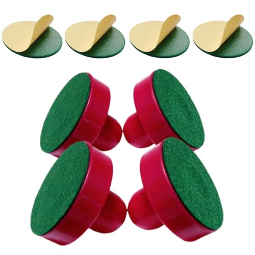Air Hockey Paddles 3.78-inch (96mm) – Heavy-Duty Pushers for Full-Size Air Hockey Tables – Includes Felt Pads & Extra 3.7-inch (94mm) Replacement Stickers (Set of 2)