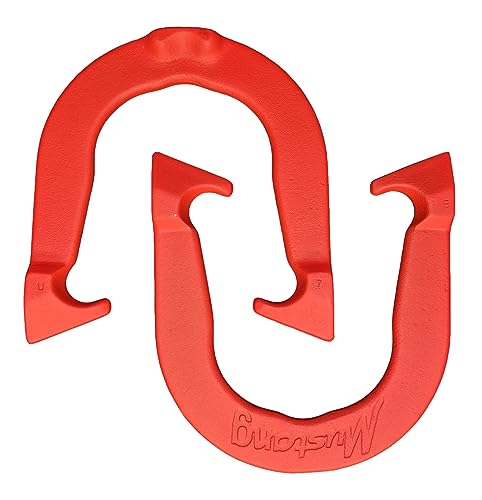 Mustang Professional Pitching Horseshoes- Made in The USA - color: Red Pair (2 Horseshoes)