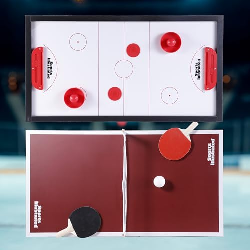 Sports Illustrated - 35" 4-in-1 Multi-Game Table – Foosball, Air Hockey, Table Tennis & Billiards Combo Set with Accessories for Kids, Teens & Family Game Nights