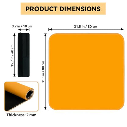Classic Mahjong Mat for Mahjong Night - 31.5"x31.5" Non-Slip Gaming Table Cover with Carrying Bag (Orange) - color: Orange