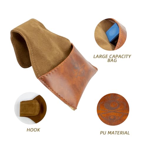 Scott Edward Billiard Chalk Holder Pouch Pool Cue PU Leather Chalk Holder with Clip, Portable Snooker Billiards Chalk Bag, Pool Accessories Black/Brown - color: Brown