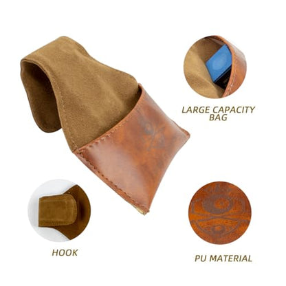 Scott Edward Billiard Chalk Holder Pouch Pool Cue PU Leather Chalk Holder with Clip, Portable Snooker Billiards Chalk Bag, Pool Accessories Black/Brown - color: Brown