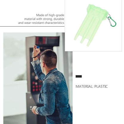 Hard Shell Dart Case Lightweight Carrying Container with Carabiner for Soft Tip Darts Storage Organizer Box Green
