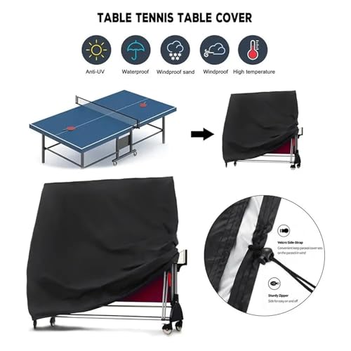 Ping Pong Table Cover Waterproof Folding Black Choth Furniture Protection for Household - color: 160x90x145 cm