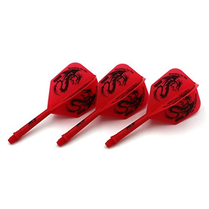 CUESOUL ROST Integrated Dart Flight and Shafts Meduim/Small/Large - color: Red Dragon, size: Size M-28mm