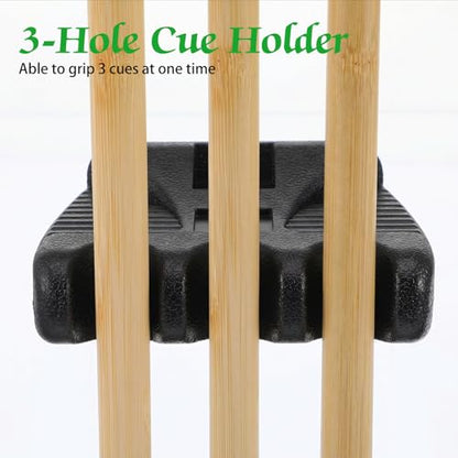 2-Pack 3 Holes Pool Cue Holder Portable Weighted Pool Stick Holders with Chalk Holder Non-Slip Billiard Cue Rest for Table Edge Mini Pvc Billiards Accessories
