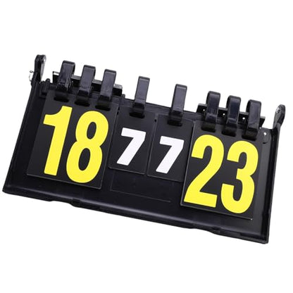 Tabletop Scoreboard 4 Digit Portable Flip Score Keeper Sturdy Construction Secure Fastening Flexible Card Replacement Space Saving Design Versatile Scoring System for Table Tennis