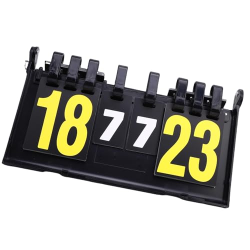 Dioche 4 Digit Flip Scoreboard Portable Tabletop Score Keeper for Table Tennis, Badminton & Sports Cardboard Tally with Secure Compact Folding Design