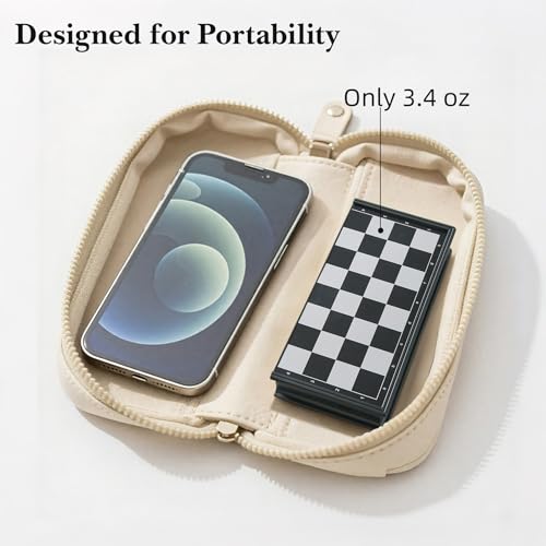 Mini Travel Chess Set - 5.1 Inhces Magnetic Portable Folding Chess Board Games for Kids - Small Pocket Chess Set(X-Small)