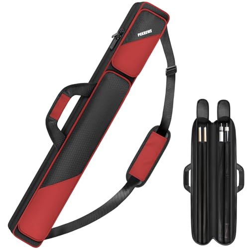 PEKREWS 2x2 Soft Cue Bag Red & 1x1 Soft Pool Cue Bag Black Set