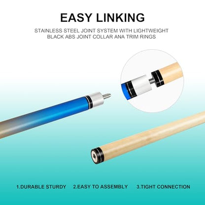HomeSeason Pool Cues 58 inch Pool Cue Stick with 12.7mm Fiber Leather tip for Beginner, Commercial and Home Entertainment - color: 1-Pack(B)