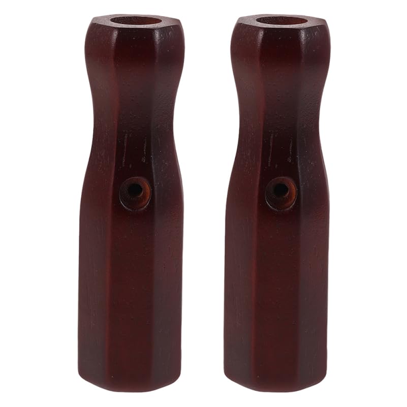 GALPADA 2Pcs Wooden Foosball Table Handles Octagonal Replacement Parts for Indoor Soccer Machine Rods Non-Slip Grip Wine Red