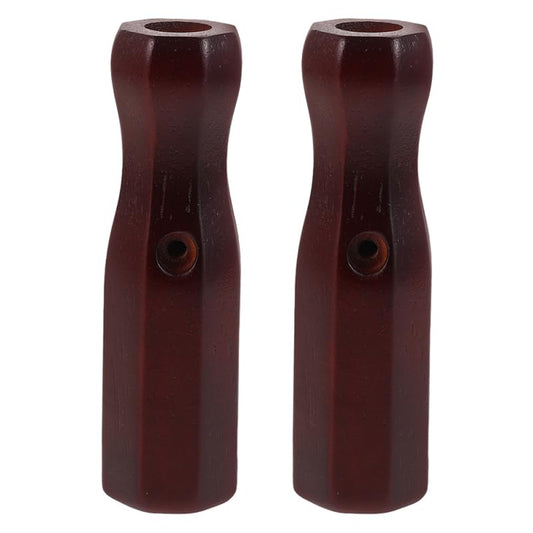 GALPADA 2Pcs Wooden Foosball Table Handles Octagonal Replacement Parts for Indoor Soccer Machine Rods Non-Slip Grip Wine Red