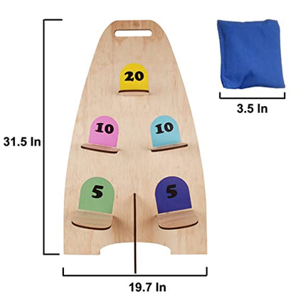 NI-ROU Vertical Cornhole Game with 8pcs Bags Wood Bean Bag Toss Games for Kids and Adults Outdoor & Indoor Use