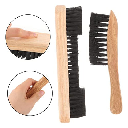 Happyyami 2pcs Wooden Pool Table Brush Set Billiard Cleaner for Dust Removal Includes Brush Rail Cleaner Essential Billiards Accessory for Club Home Use