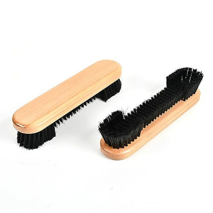 2Set Wood Billiard Pool Table Brush and Rail Brush Set with Soft Nylon Bristle,Billiard Table Cleaner Brushes with Cleaner Cloth 2 Cue Chalk Cube,Pool Tables Accessorie