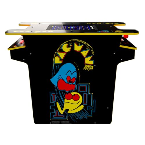 Arcade1Up Pac-Man Head-to-Head Arcade Table, Black Series, 17" Color LCD, 29" Tall - Plug & Play Retro Home Game Machine w/ Dual Joysticks & 12 Classics Including Galaga, Dig Dug, Mappy and More