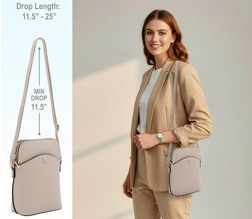 Solene Small Crossbody Bag with Gold Hardware, Mini Shoulder Purse with Adjustable Strap - color: Nude