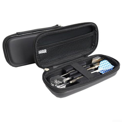 EVA for dart Case Organizer with Tip Holder, Shafts and Flight Storage, Compact Carrying Pouch, Mesh Divider Pocket and Sturdy Handle for Travel or Indoor Games, Black
