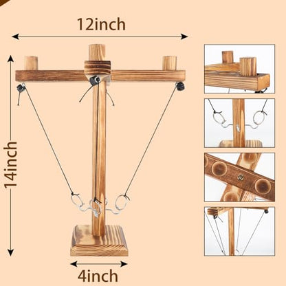 Ring Toss Game for Adults, Wooden Hook and Ring Game, Tabletop & Yard Games for Indoor Outdoor Social Play, Party Games for Family and Friends, Gift Idea - size: Medium(12in*12in*13in)