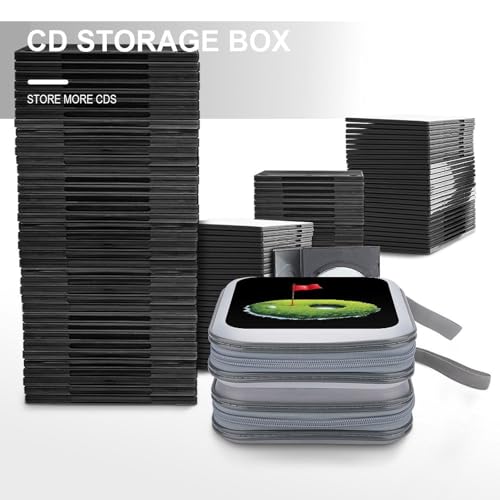 Golf Ball Near Hole CD Storage Case 40 Capacity Disc Storage Binder for Car Home Travel