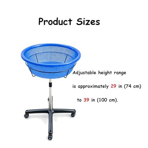 TNZMART Ping Pong Pickleball Ball Holder, Height Adjustable Ping Pong Storage Basket, Portable Table Tennis Ball Container with Wheels for Training, Practice