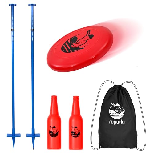 ropoda Outdoor Games -Upgraded Flying Disc Game Set with Reinforced Ground Spike(Includes 2 Extra), Portable Disc Toss Game for Lawn and Beach with Thicker Pole - size: 1in-Standard