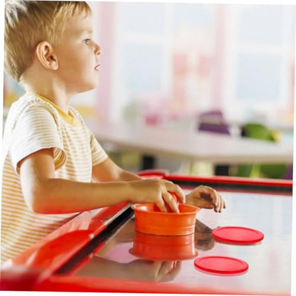 Desktop Ice Hockey Pucks Plastic Black Table Hockey Pucks Small Hockey Accessories Indoor Hockey - color: Red