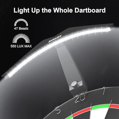 Dart Board Light, Bright LED Dart Board Lights with 3M Power Cord, Professional Dartboard Lighting Accessories - Black