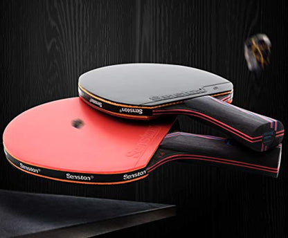 Senston Professional Table Tennis Paddles Advance Intermediate Ping Pong Paddles Set of 2, Table Tennis Racket with Carry Case… - color: Y6