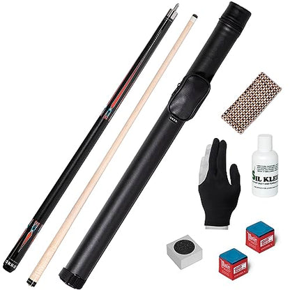 OKKO B-Series Professional Pool Billiard Cue Stick 58”, 13 mm Tip, w/Canadian Maple Shaft (18-21 oz) Hard Round Case & Accessories - style: B-3 (20 oz)