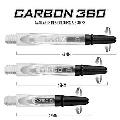 Harrows Darts 3 x Sets of Carbon 360 Dart Stems - 9 Dart Shafts in Total - Available in 3 Sizes - Tough Carbon Composite - color: clear, size: Medium