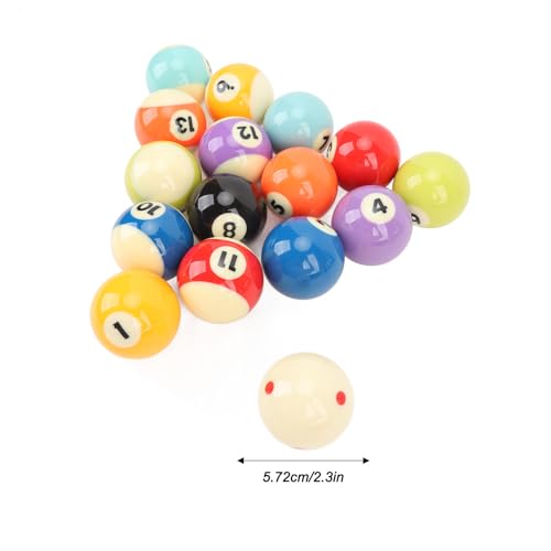 Billiard Balls Complete 16 Ball Set, Billiard Pool Balls, Professional Regulation Size Billiards Pool Balls Set, Resin High Friction Prevention, Pool Table Accessories