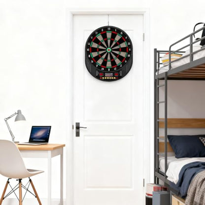 Fdit Electronic Dart Board, Hanging Dartboard Set with Automatic Scoring System for Soft Tip Darts Players Indoor Family Fun