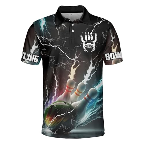 GABITA Personalized Bowling Jerseys for Men, Custom Bowling Shirts, Funny Bowling Shirts Gift for Bowler Team Player - color: A1